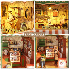 KaayeeWood miniature dollhouse interior shows removable windows