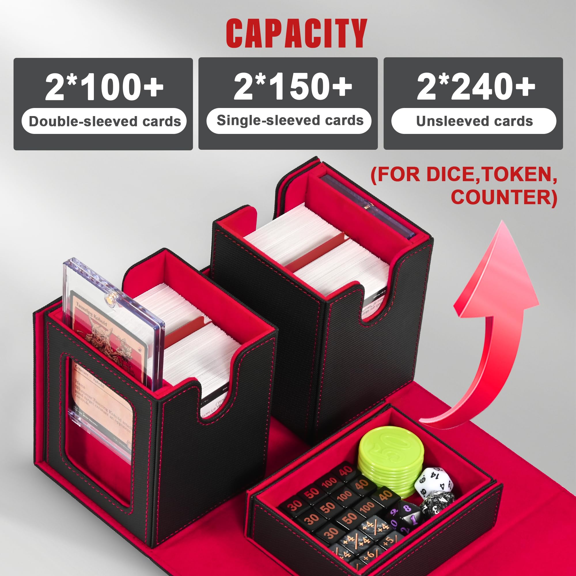 Kabinka 3 in 1 design organizes decks, dice, and accessories for game night