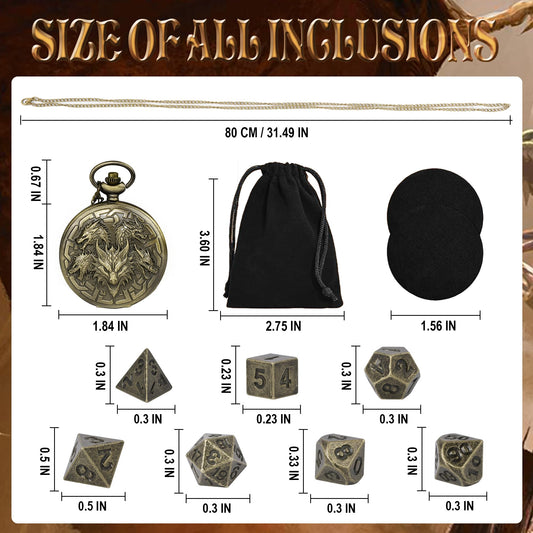 Kabinka bronze dragon pattern dice add tactile premium feel for tabletop play.
