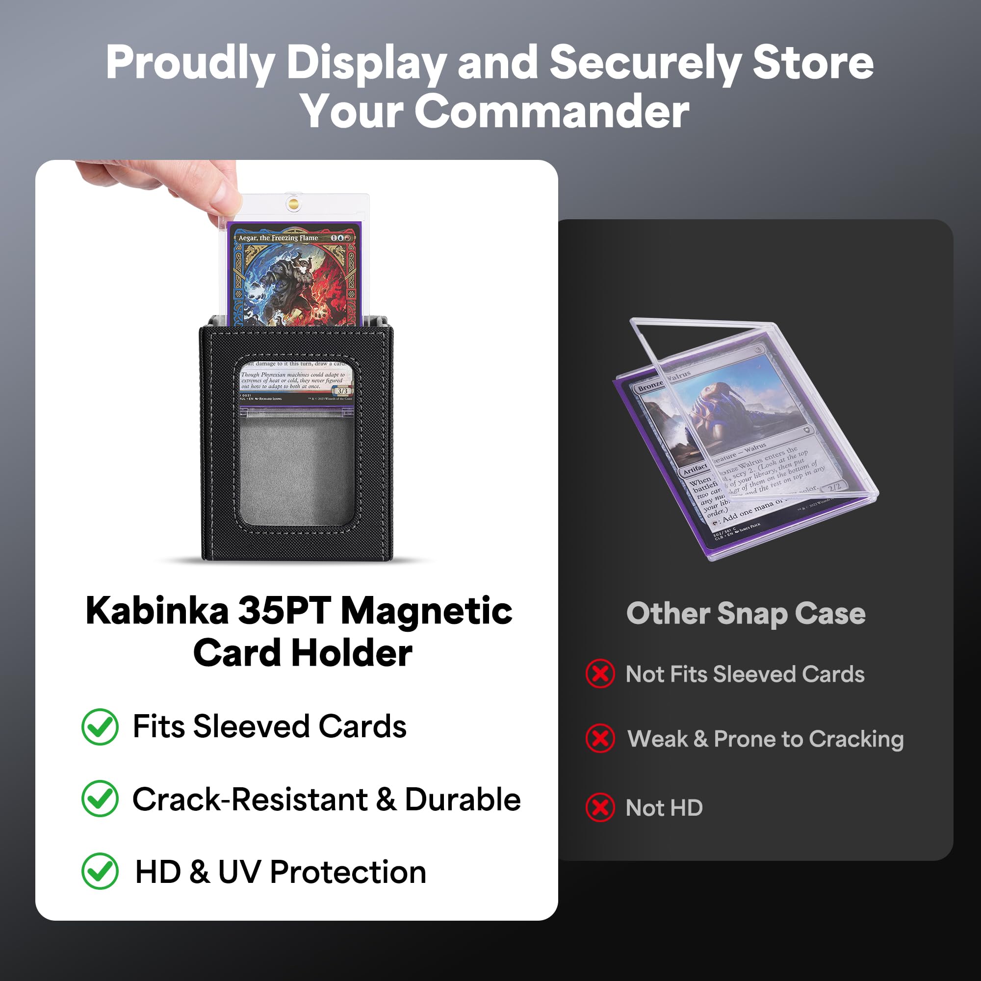 Kabinka card dividers separate decks for tournament-ready stacking.