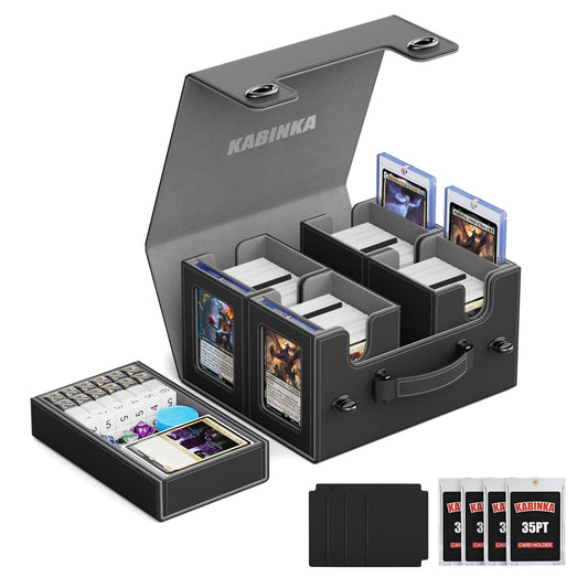Kabinka Commander deck box with handle for easy transport during game nights.
