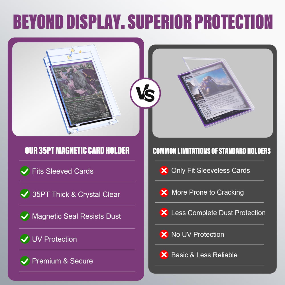 Kabinka Commander magnetic card bricks highlight secure display of rare cards.
