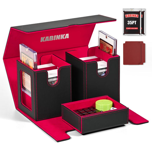 Kabinka deck box with commander display window showcases cards securely