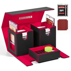 Kabinka deck box with commander display window showcases cards securely