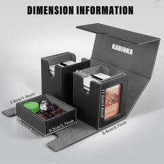 Kabinka deck box includes removable dice tray for tokens and counters.