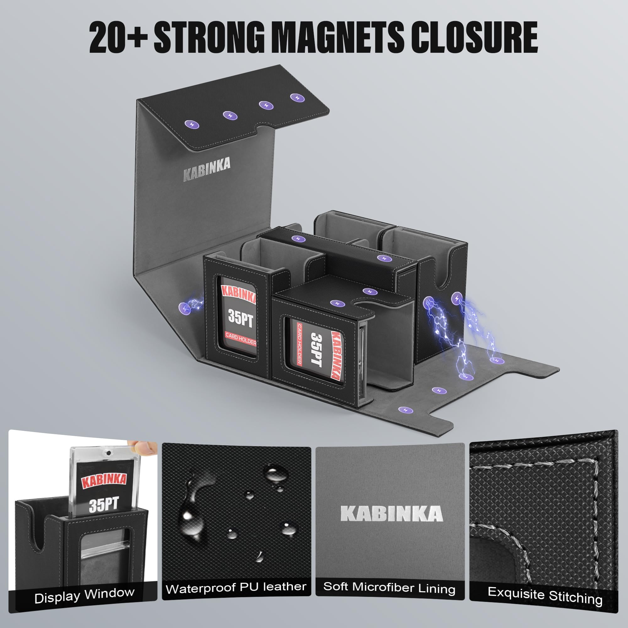 Kabinka display window showcases rare cards while staying shielded from dust