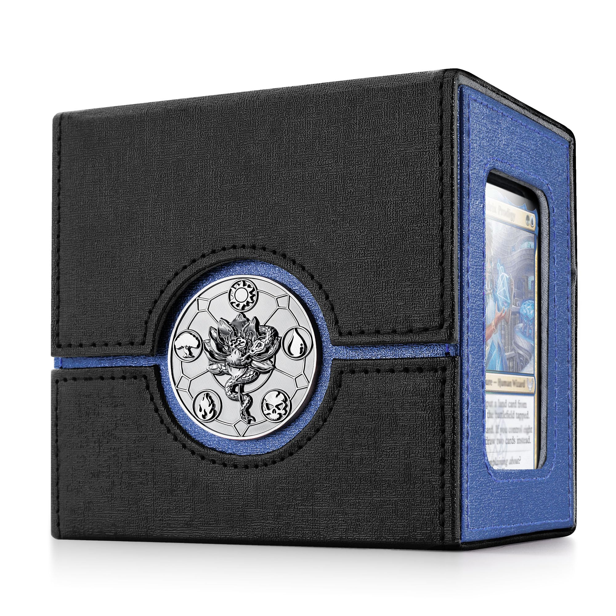 Kabinka MTG deck box with metal emblem offers premium protection for commanders.