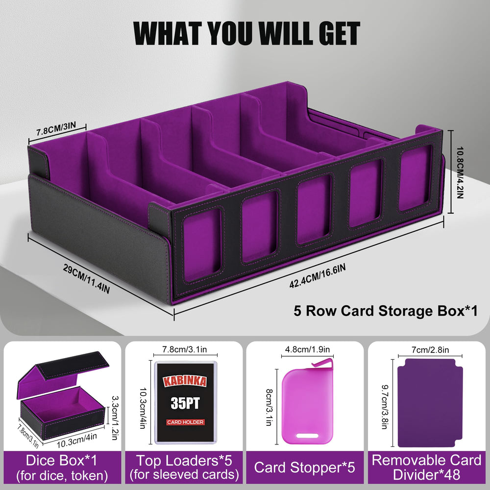 Inside Kabinka box shows removable dividers for flexible card organization