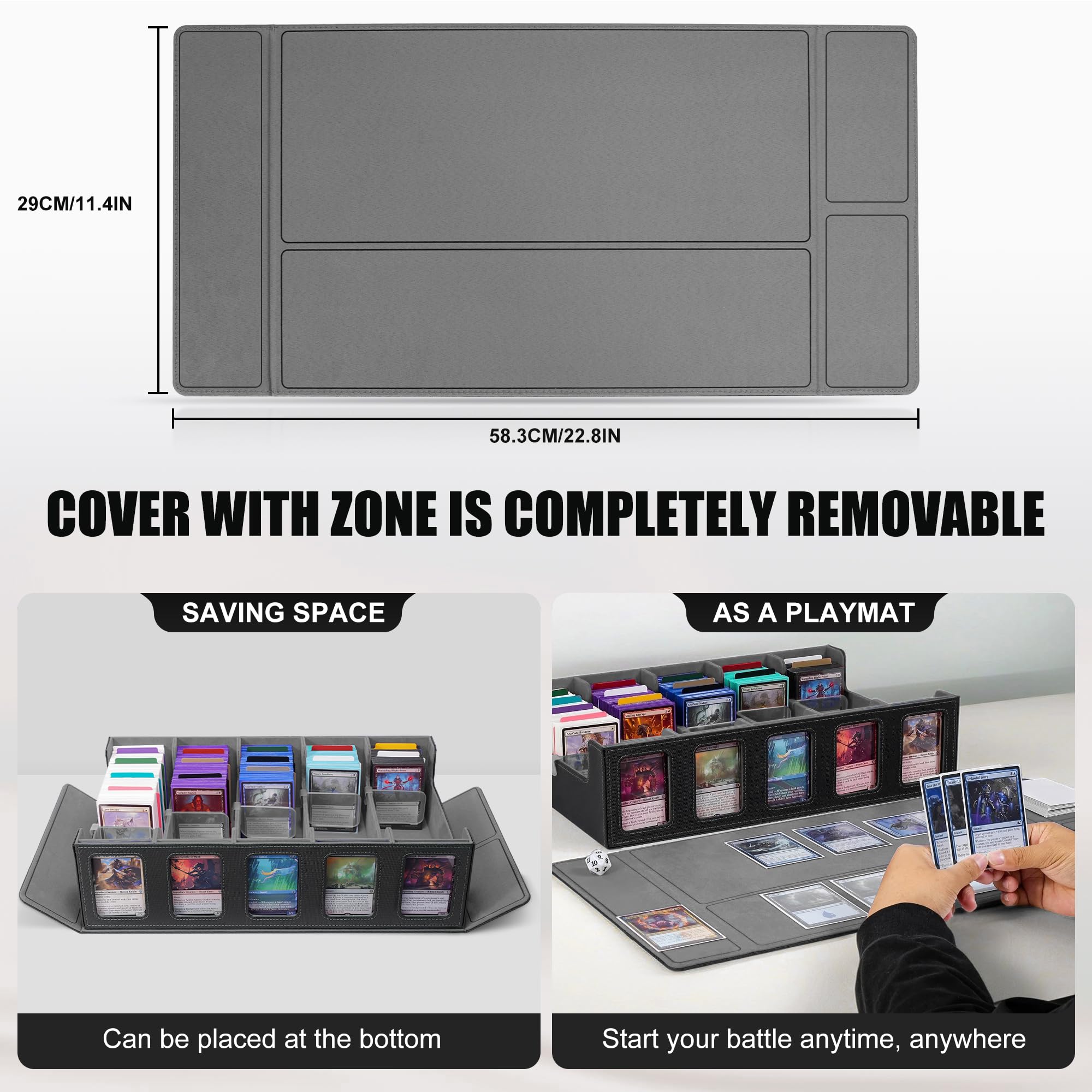 Kabinka storage box top loaders and dice tray support secure organization during play
