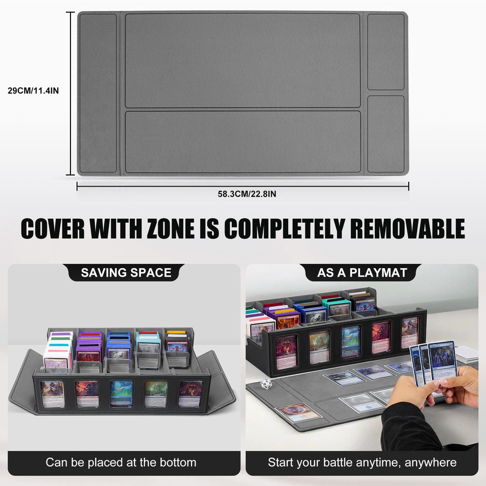 Kabinka storage box top loaders and dice tray support secure organization during play