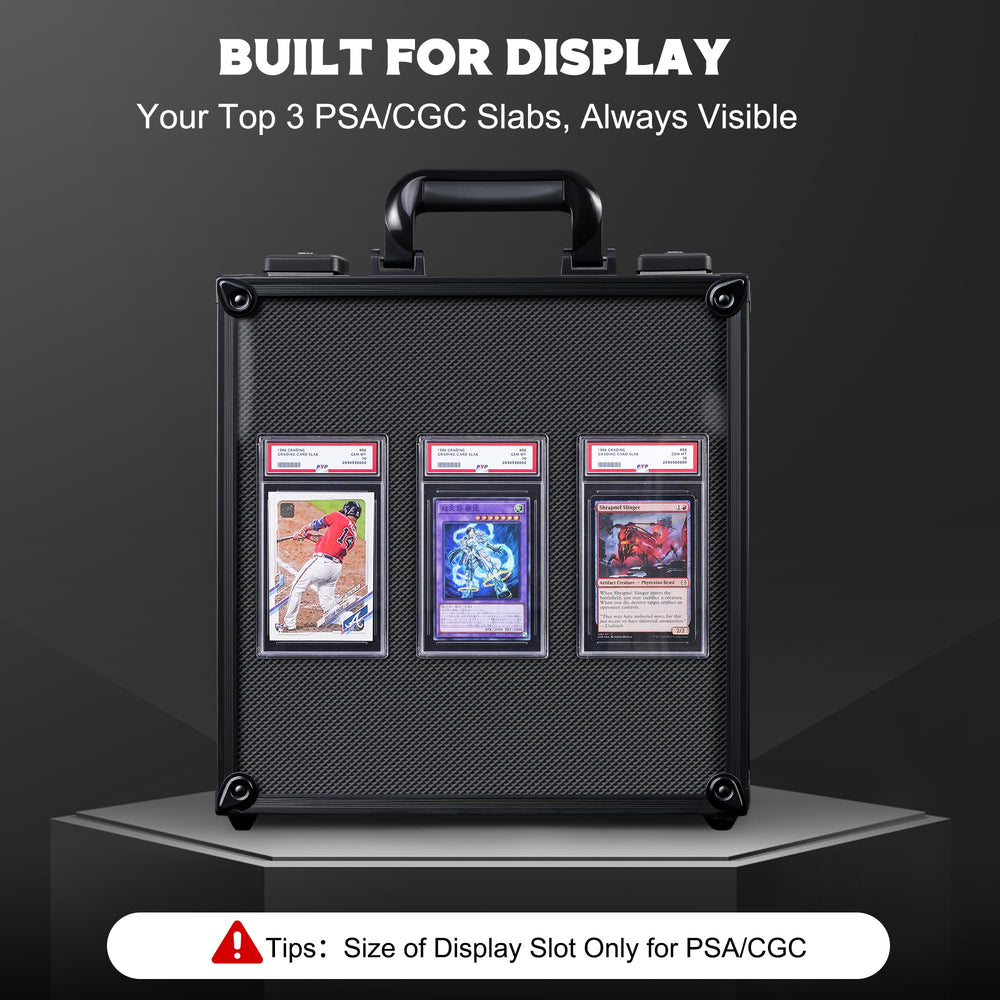 Kabinka box with dual TSA locks for secure travel of graded cards.