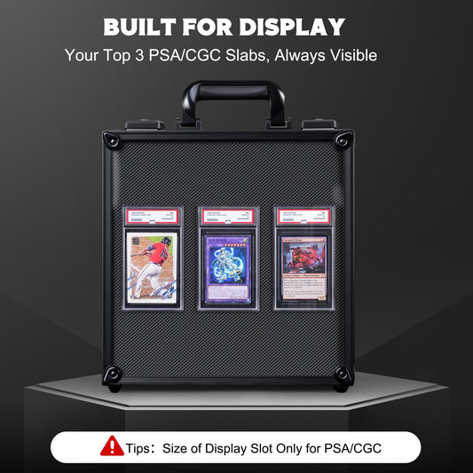 Kabinka box with dual TSA locks for secure travel of graded cards.