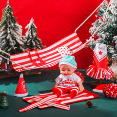 Kacctyen Christmas hammock helps display and store mini outfits during play