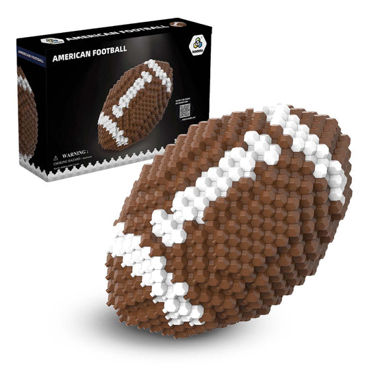 KADELE Football Block Set assembly highlights precise interlocking pieces for a satisfying build
