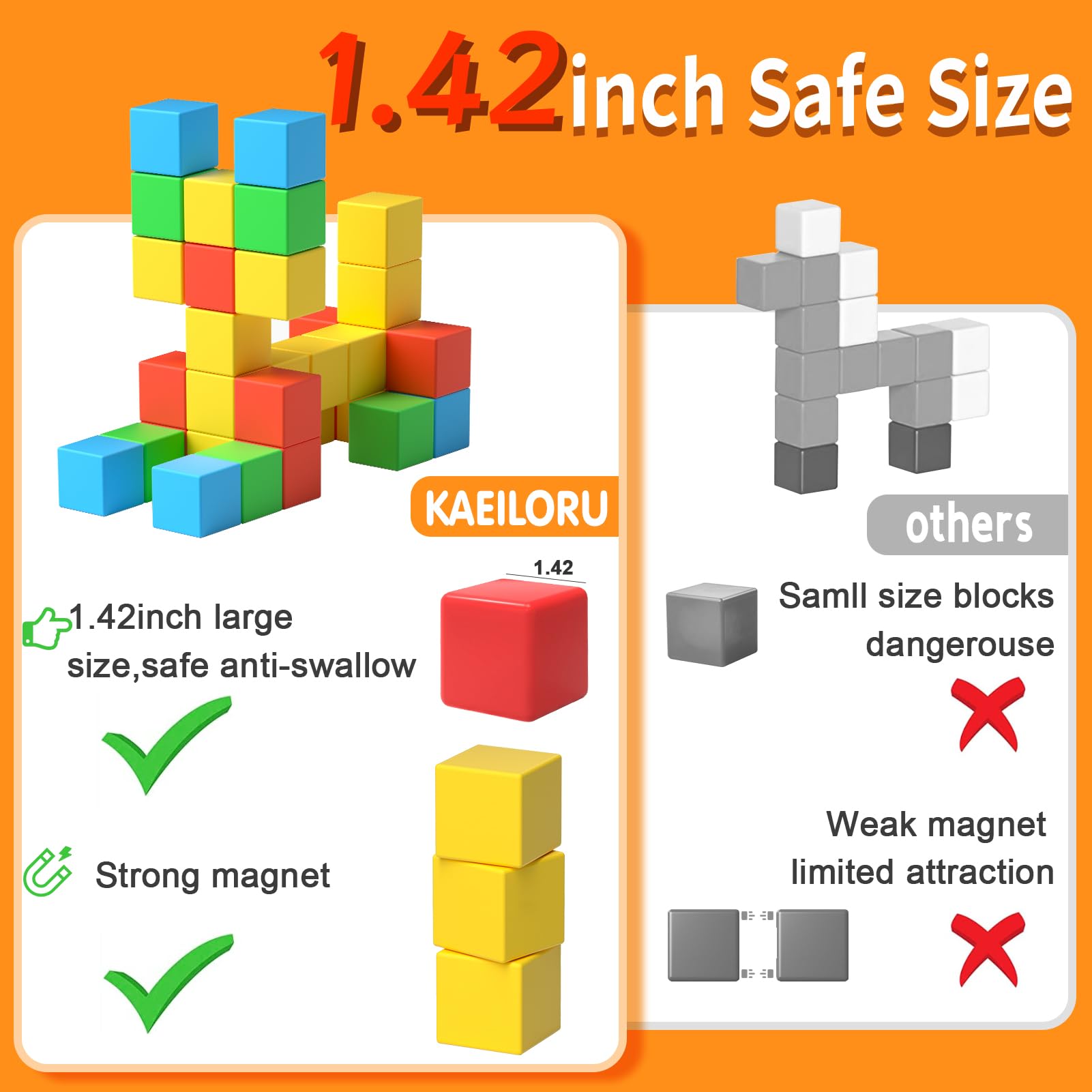 KAEILORU blocks demonstrating 360-degree rotation for creative construction.