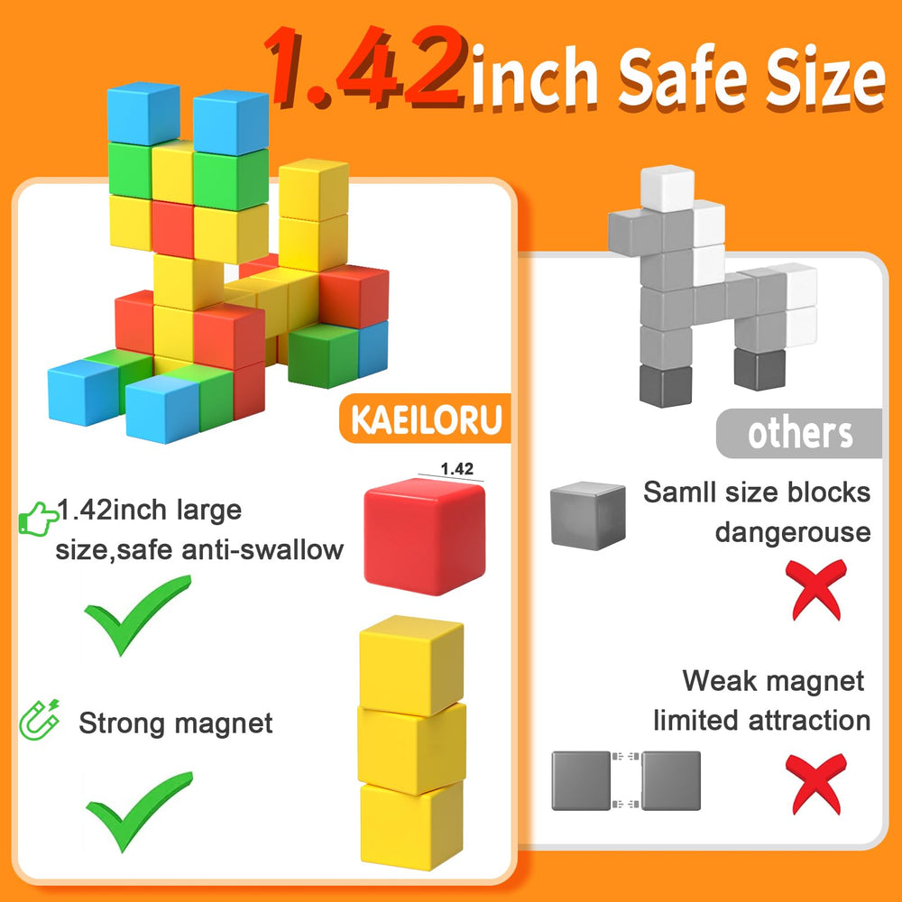 KAEILORU blocks demonstrating 360-degree rotation for creative construction.