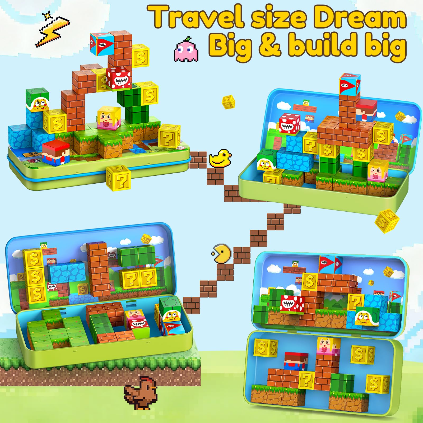 KAEILORU magnetic blocks STEM learning with versatile shapes for creative building.