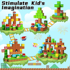 KAEILORU themed blocks offer bricks, stones, mushrooms for diverse play.