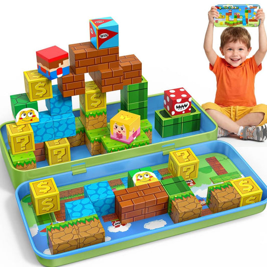 KAEILORU Magnetic Blocks Travel Toy with compact storage for on-the-go learning.