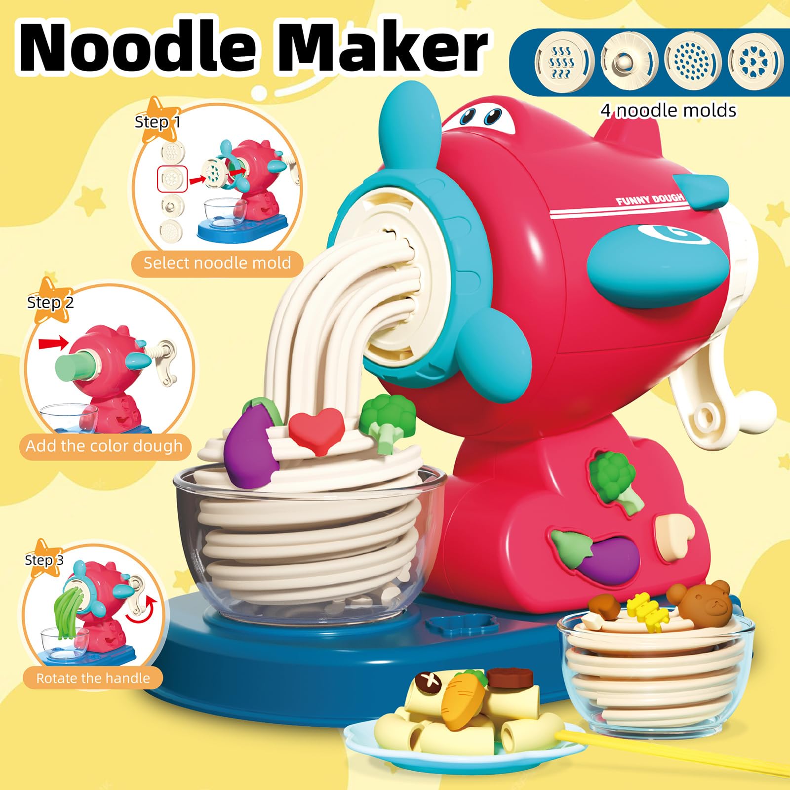 Kaelinda 77 Pcs Playdough Color Palette supports color exploration and shade mixing.
