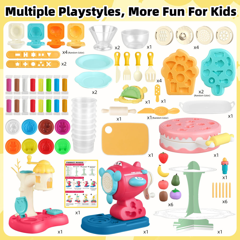 Kaelinda 77 Pcs Playdough Set for kids playing together and storing artwork.
