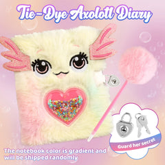 Kaelinda axolotl notebook with lock keeps secrets and notes secure