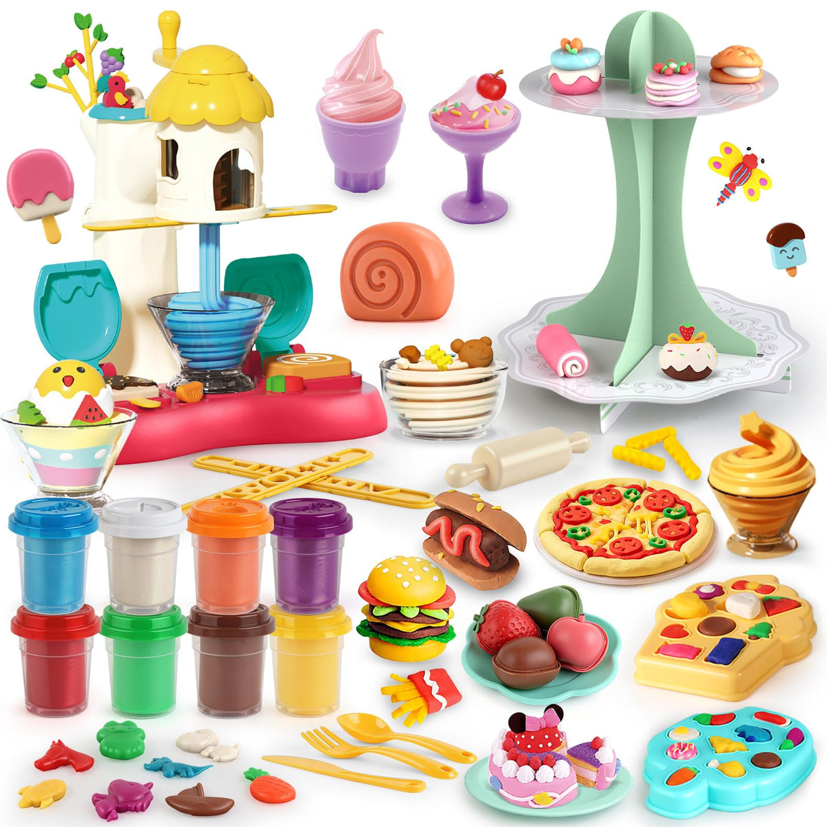 Kaelinda ice cream maker for imaginative play with colorful dough.