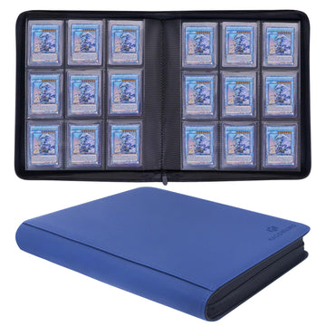 KAGSWAMO top-loader binder in blue, closed, durable protection and elegant look.
