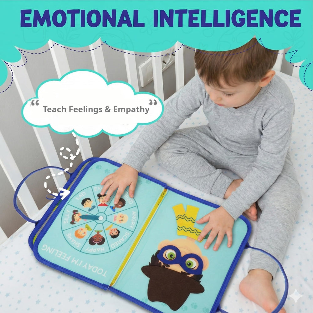 KAHOUETT Busy Board emotions wheel demonstrates facial expressions for early recognition