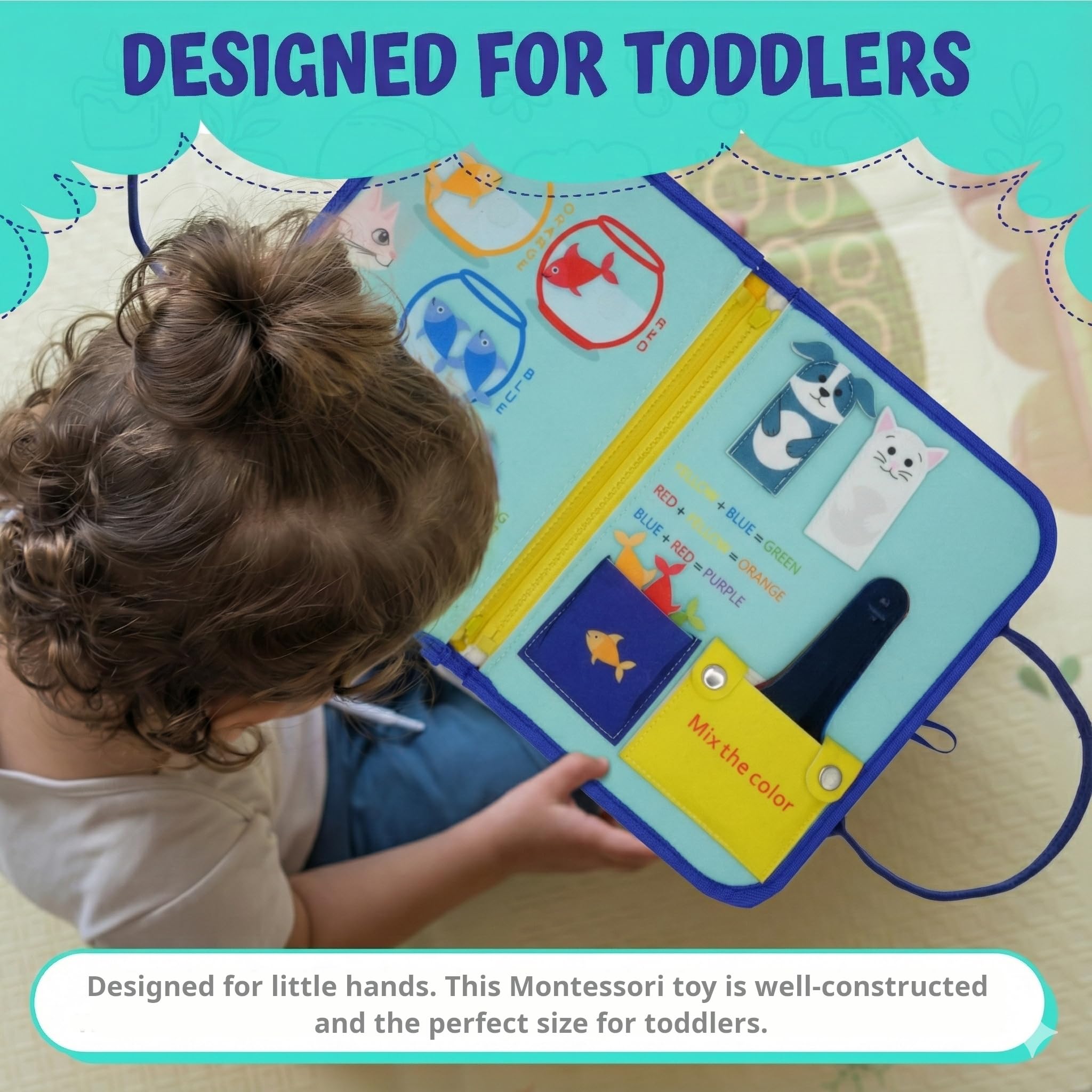 KAHOUETT Montessori Busy Board facial expression puzzles support social emotional learning
