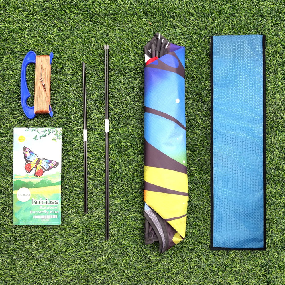 Kaiciuss butterfly kite wings fluttering mid-air for engaging family fun