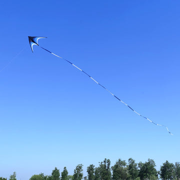Kaiciuss handcrafted stitching supports the large delta kite blue