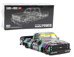 Kaido House x Mini GT KHMG174 diecast Chevy Silverado box view, premium packaging protects the collectible.