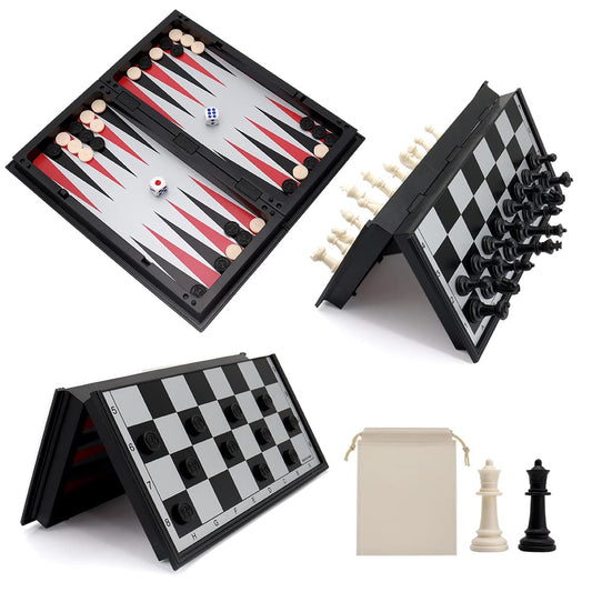 KAILE 10-inch magnetic chess board folded shows compact, travel-friendly design.