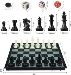 KAILE 13-inch magnetic travel chess pieces with smooth finish for stable play.