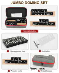 KAILE dominoes with four racks organize tiles without peeking.