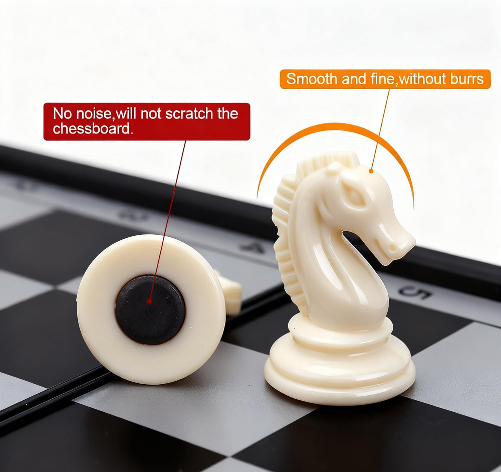 KAILE magnetic chess pieces closeup highlights smooth grip and durability.