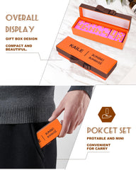 KAILE mini pink dominoes with bright yellow dots for high visibility