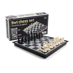 KAILE travel chess set elastic pocket keeps accessories organized for travel.