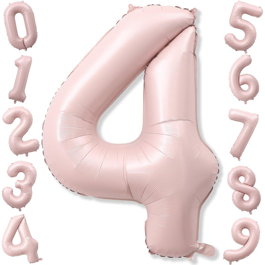KAINSY 40-inch pastel pink number 4 balloon for festive photo backdrops