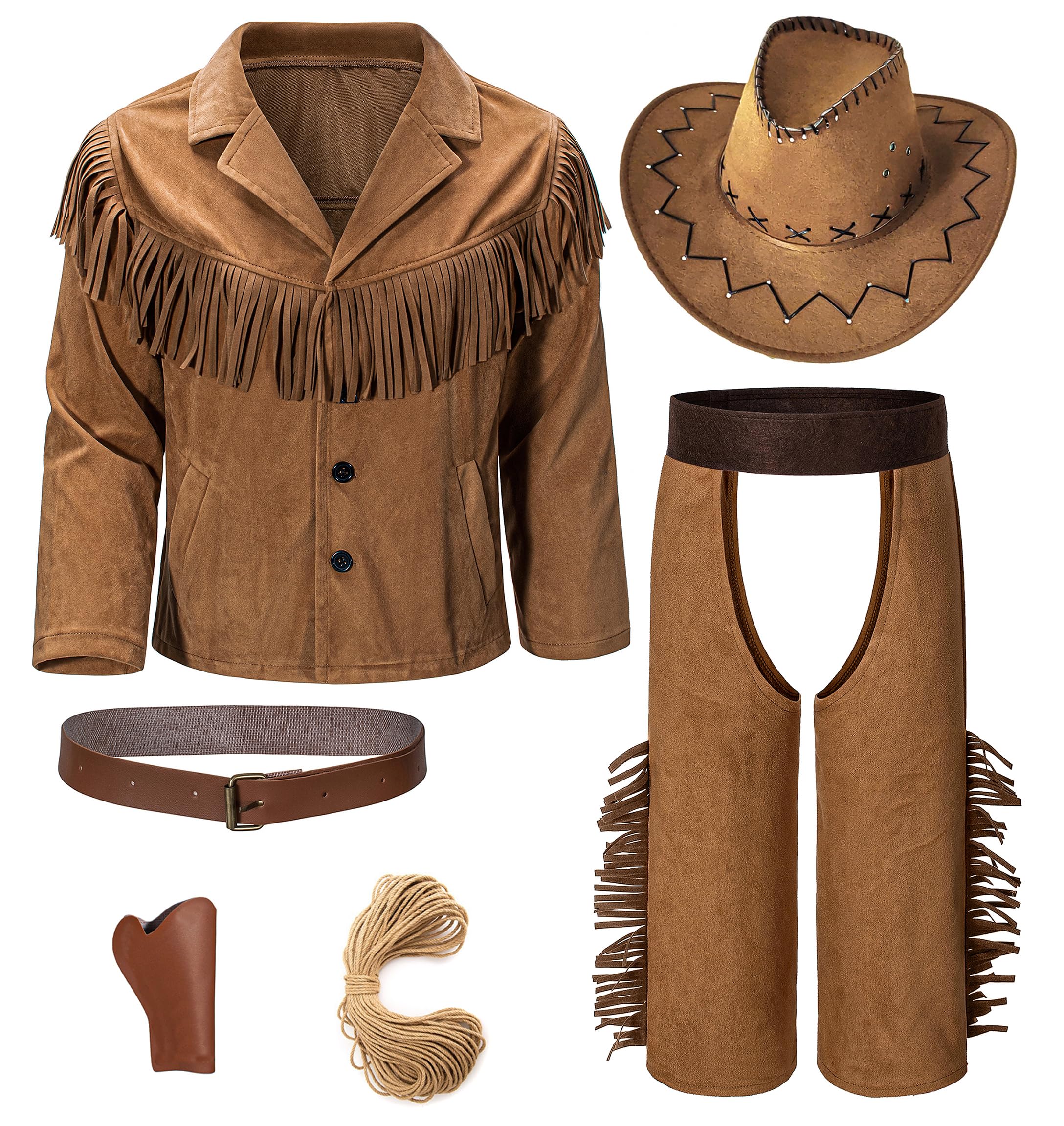 KAIPUTE cowboy jacket fringed design for an authentic western look