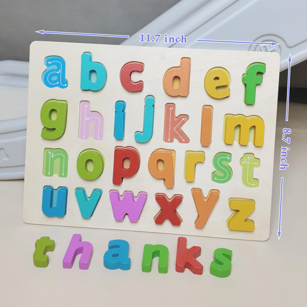 Kairsya colorful wooden letters inspire playful sorting and color-shape matching