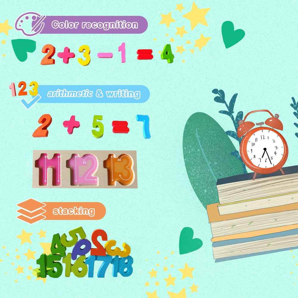 Kairsya handheld number blocks for hands-on counting and fine motor skill practice.