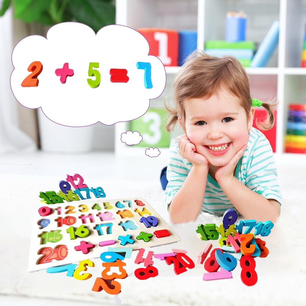 Kairsya number blocks close-up illustrating tactile learning and color shape recognition.