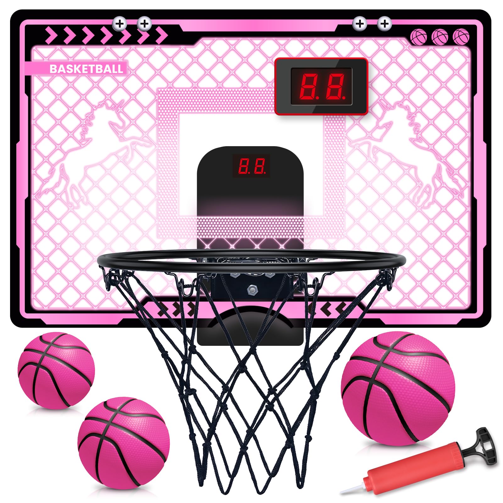 KAISASA unicorn-pattern pink backboard for imaginative play and easy target shooting.