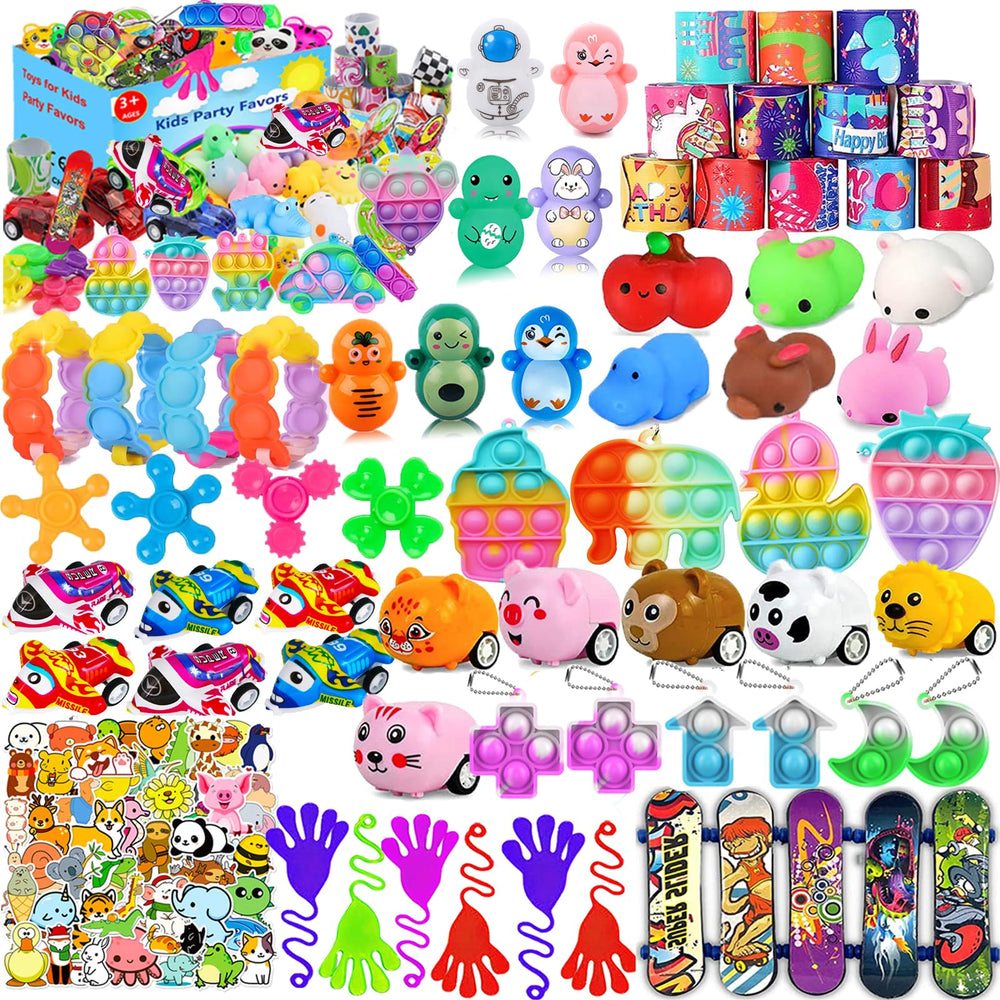 Kaisbro 124 Pcs party favors pack – ideal for classroom rewards and birthday goody bags.