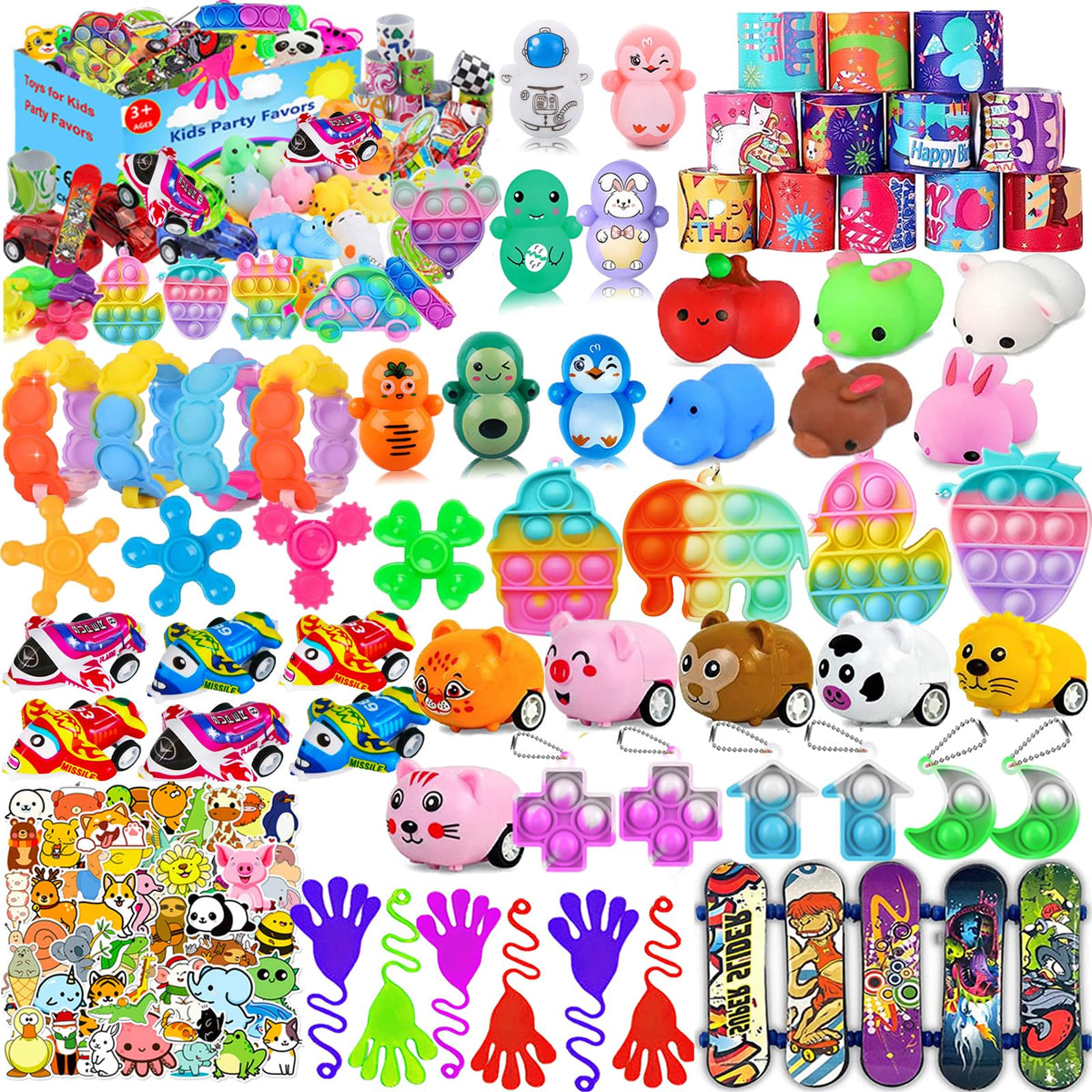 Kaisbro 124 Pcs party favors pack – ideal for classroom rewards and birthday goody bags.