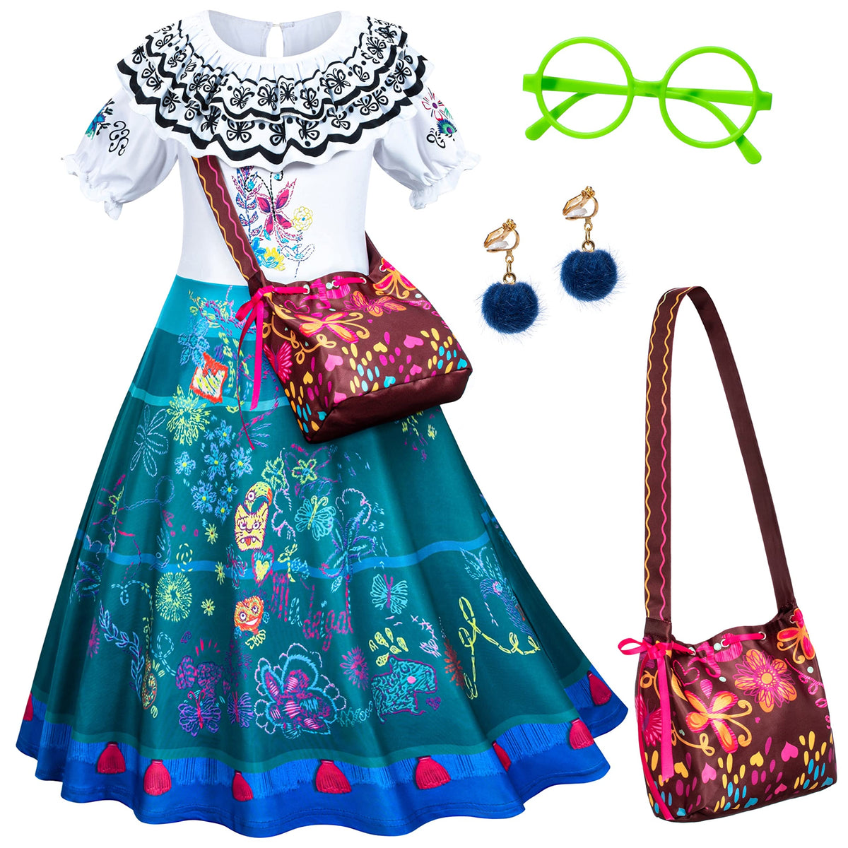 Kaisebile princess dress for girls, colorful print and soft fabric for comfortable wear.