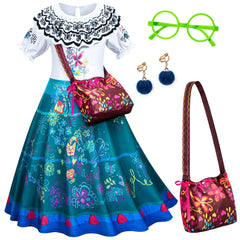 Kaisebile princess dress for girls, colorful print and soft fabric for comfortable wear.