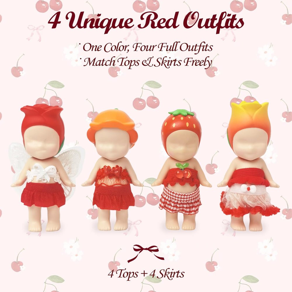 Kaitiaki cherry bows and lace with festive flair for mini figures.